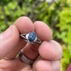 Vintage Sapphire 925 Sterling Silver Ring